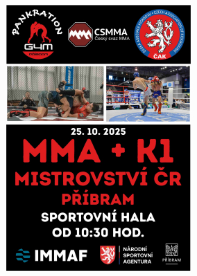 MISTROVSTVÍ ČESKÉ REPUBLIKY MMA & K-1 Příbram 2025 - obrázek MISTROVSTVÍ ČESKÉ REPUBLIKY MMA & K-1 Příbram 2025 - obrázek