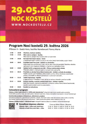 Plakát Noc kostelů 2026 a kyvadlova doprava zdarma - 1